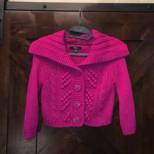 Express XS knitted shrug magenta